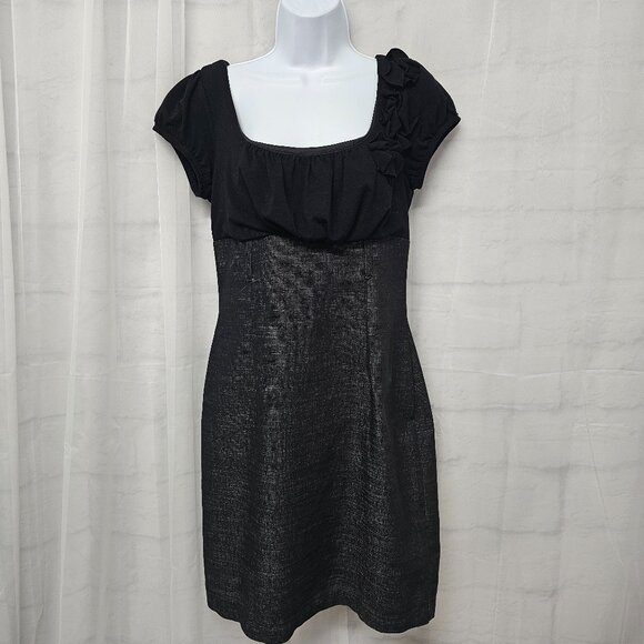 Vintage Iz Byer Dress Y2K Black Denim Retro Bodycon 11 - Picture 14 of 14